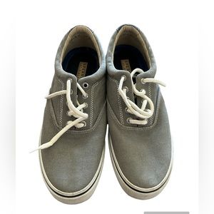 Sperry top-sider gray canvas sneaker shoe size 9